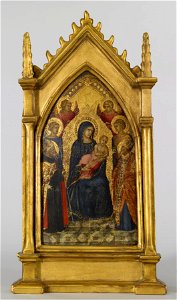 Pietro Lorenzetti - Virgin and Child with Saints and Angels - Walters 37731. Free illustration for personal and commercial use.