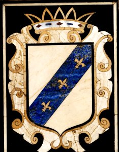 Pietra dura-Platte mit Wappen 2