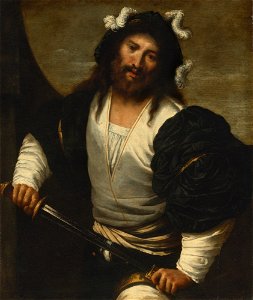 PIETRO DELLA VECCHIA VENICE OR VICENZA 1602 3 - 1678 VENICE MAN DRAWING A SWORD