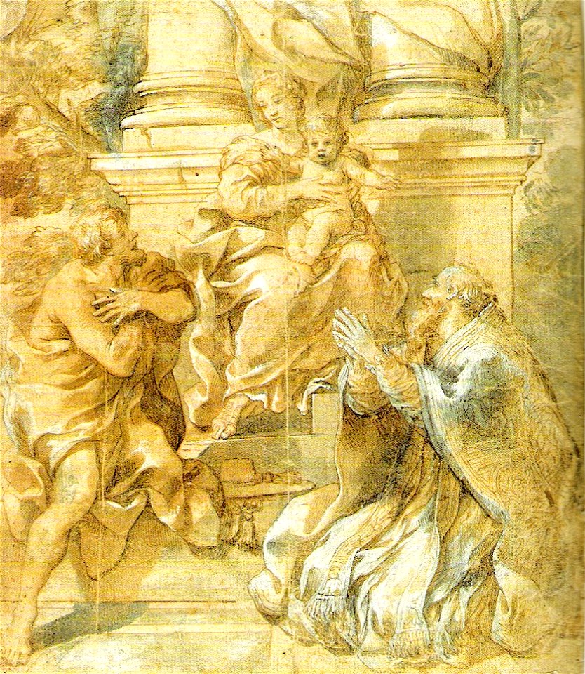 Pietro da Cortona-Thronende Madonna Mit Kind