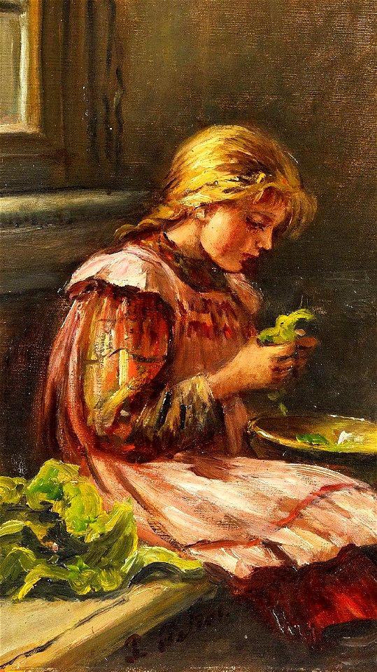 Pietronella Peters Mädchen beim Salatputzen