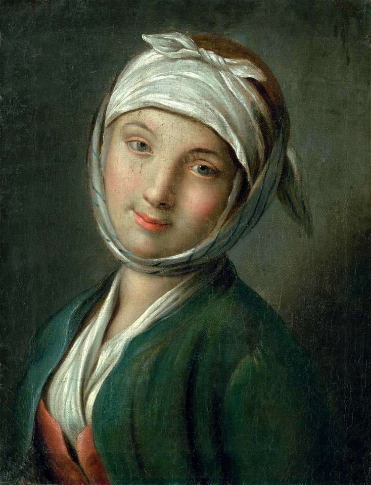Pietro Rotari Bildnis einer jungen Frau mit weißem Kopftuch