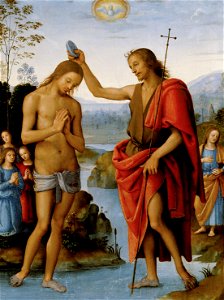 Pietro Vannucci, gen. Perugino, , Kunsthistorisches Museum Wien, Gemäldegalerie - Taufe Christi - GG 139 - Kunsthistorisches Museum. Free illustration for personal and commercial use.