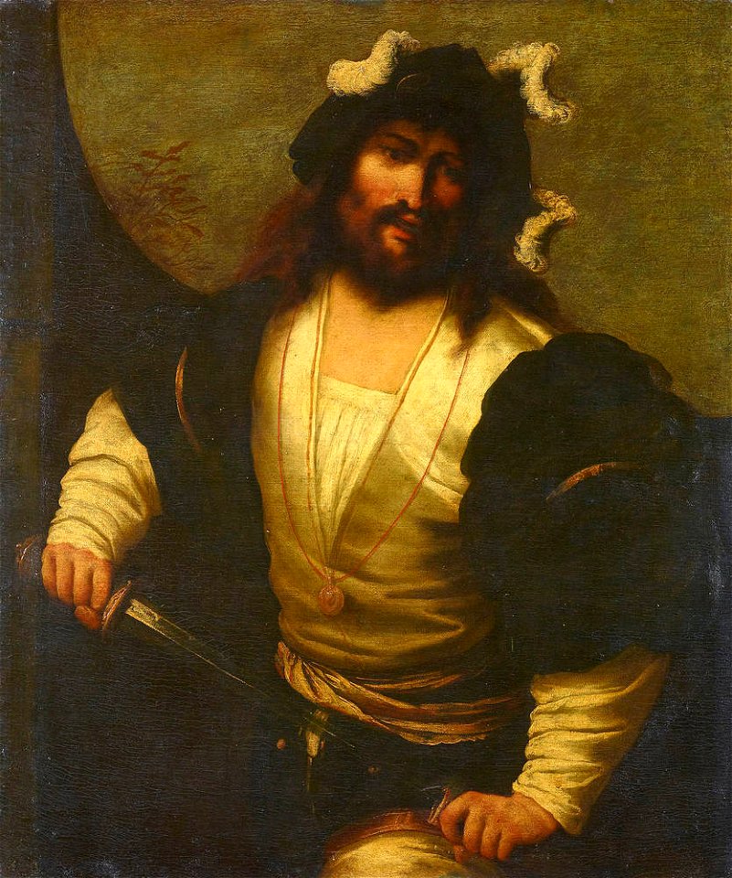 Pietro della Vecchia - Bearded man drawing his sword