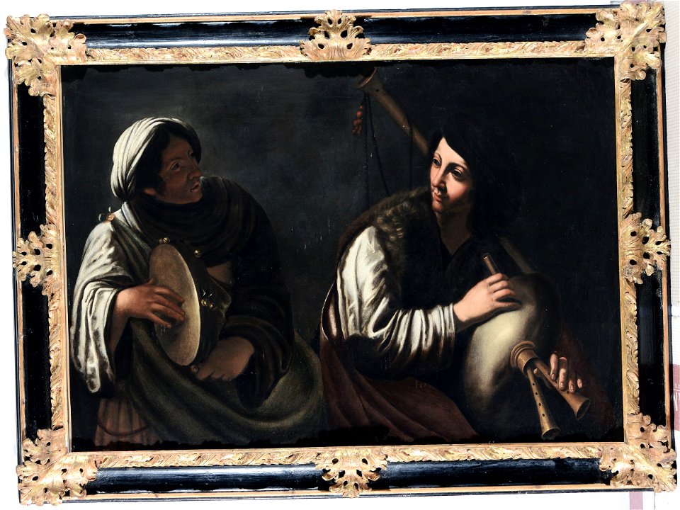 Pietro Paolini - Woman playing a tambourine and woman playing a bagpipe