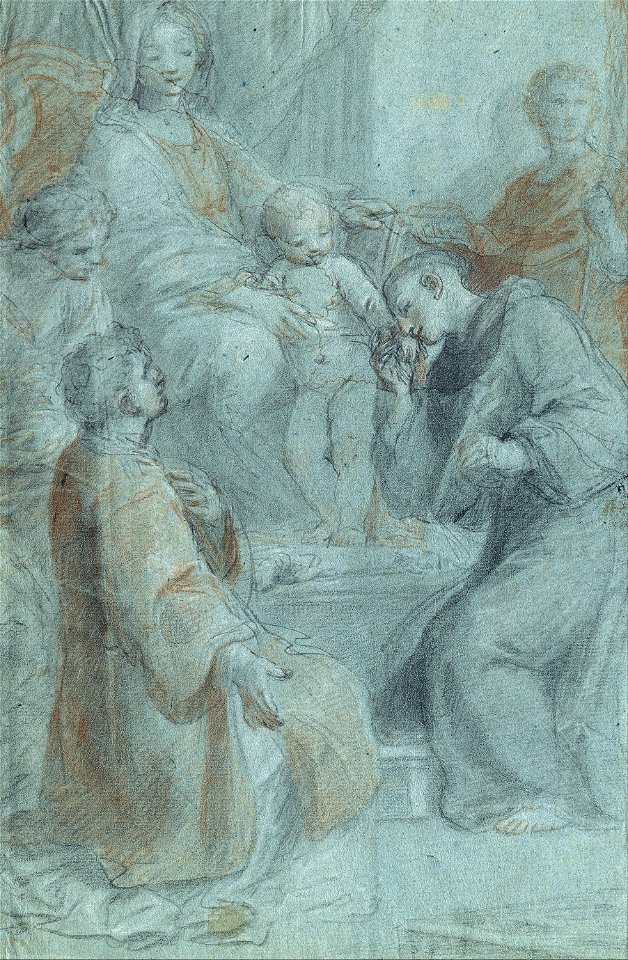 Pietro De’ Pietri - Madonna and Child Enthroned with Saints Lawrence, Anthony of Padua, Praxedes and Venantius - Google Art Project