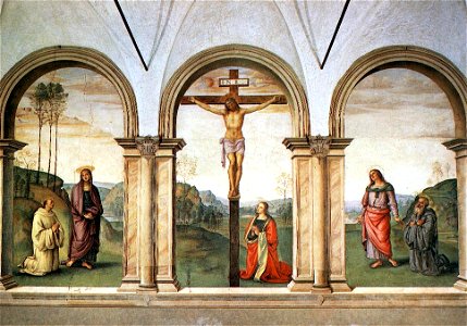 Pietro Perugino - The Pazzi Crucifixion - WGA17274. Free illustration for personal and commercial use.