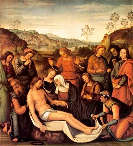 Pietro Perugino - The Mourning of the Dead Christ (Deposition) - WGA17271. Free illustration for personal and commercial use.