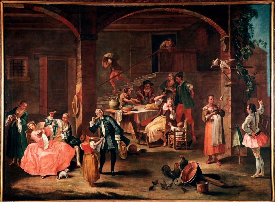 Pietro Longhi - La merenda in campagna (The snack in the countryside) Painting by Pietro Longhi - (MeisterDrucke-960635)