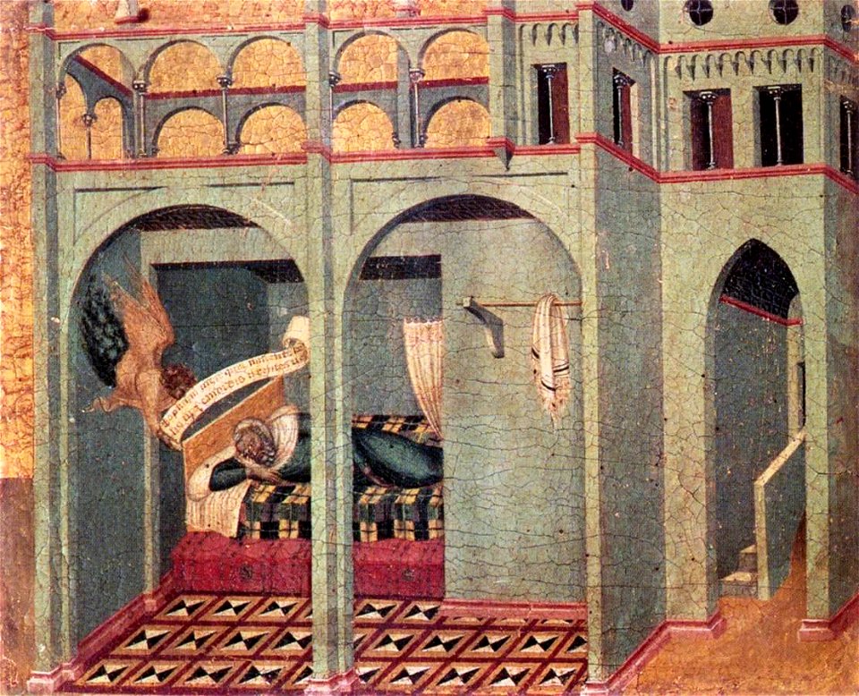 Pietro Lorenzetti - Predella panel - The Annunciation to Sobac - WGA13540