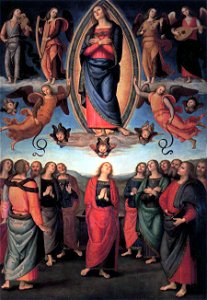 Pietro Perugino - Assumption of the Virgin - WGA17283FXD. Free illustration for personal and commercial use.