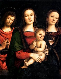 Pietro Perugino - Virgin and Child between Sts John the Baptist and Catherine - WGA17292