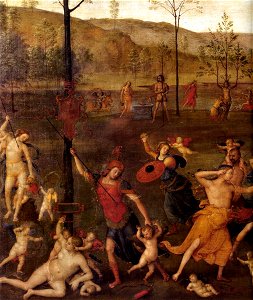 Pietro Perugino - Combat of Love and Chastity (detail) - WGA17347