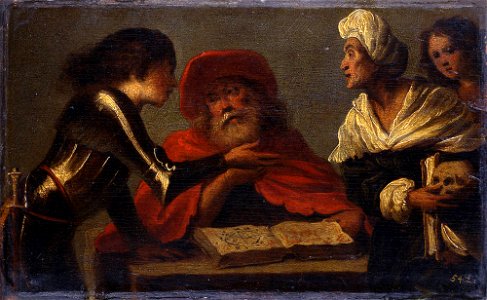 Pietro della Vecchia - Fortune teller. Free illustration for personal and commercial use.