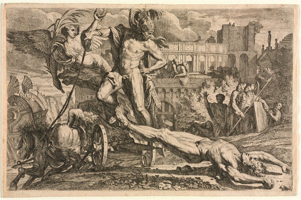 Pietro Testa (Italian, 1612-1650) - Achilles Dragging the Body of Hector - 1981.95 - Cleveland Museum of Art