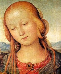 Pietro Perugino - Madonna with Child and the Infant St John (detail) - WGA17299