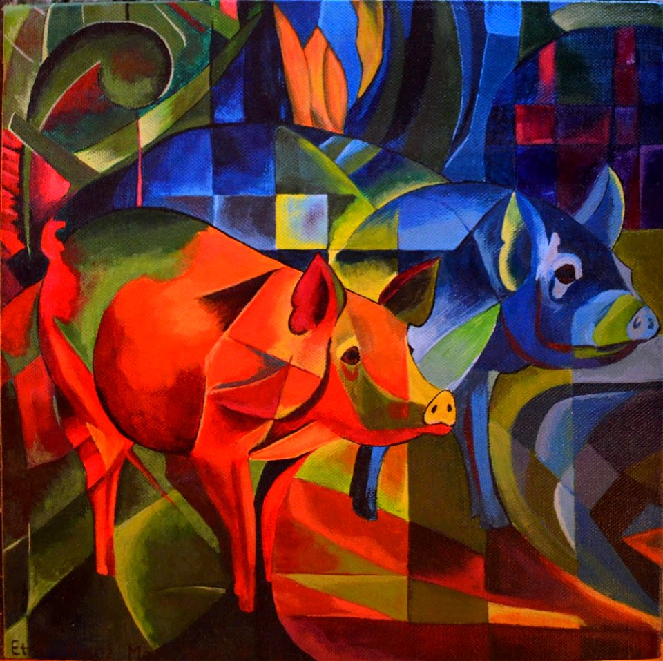 Pigs by Franz Marc (1913)