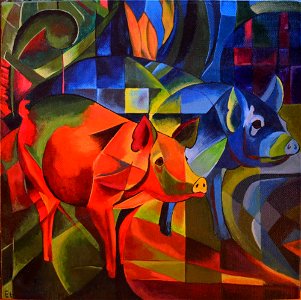 Pigs by Franz Marc (1913)
