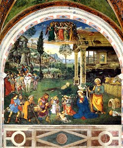 Pinturicchio - The Adoration of the Shepherds - WGA17776. Free illustration for personal and commercial use.