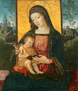 Pinturicchio - Madonna and Child (Gardner Museum). Free illustration for personal and commercial use.