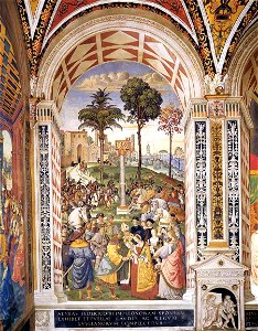 Pinturicchio - No. 5 - Enea Silvio Piccolomini Presents Frederick III to Eleonora of Portugal - WGA17796