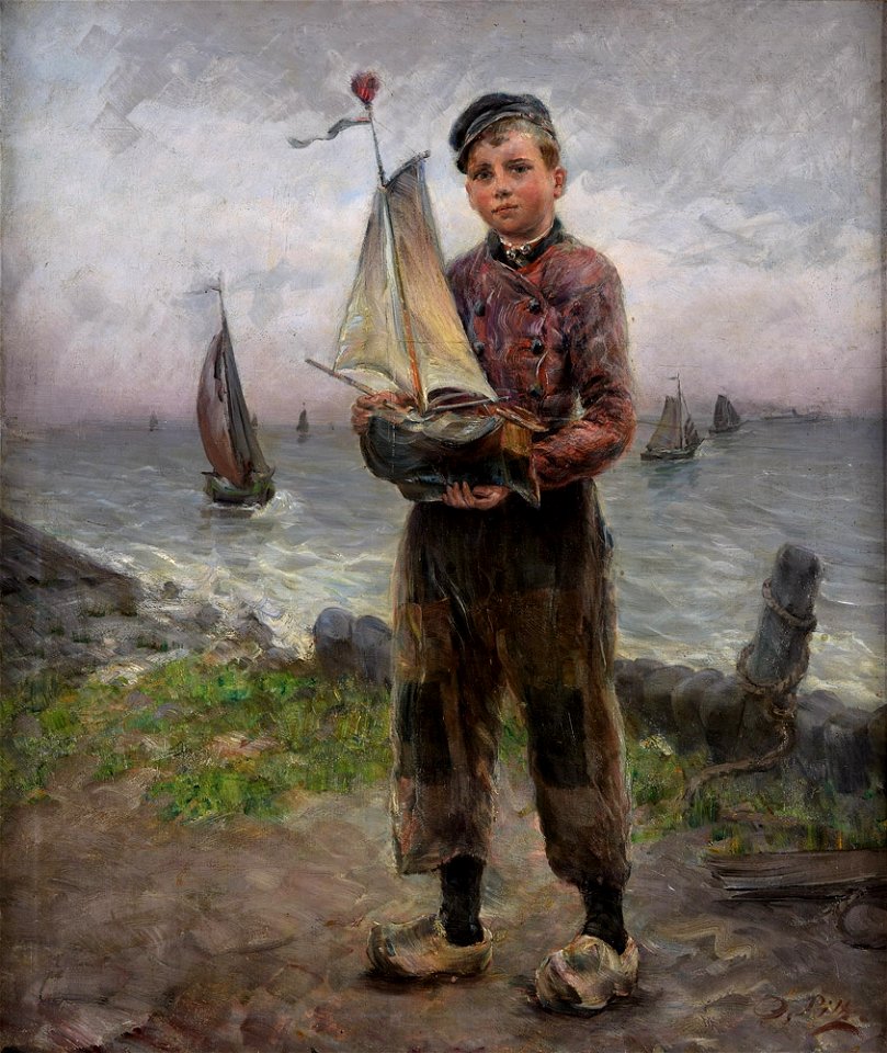 Otto Piltz Holländischer Junge am Strand