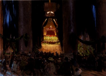 Pio Joris – Cerimonia funebre nel Pantheon di Roma. Free illustration for personal and commercial use.