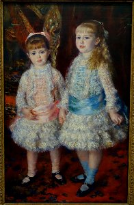 Pink and Blue, the Cahen d'Anvers Girls, by Pierre-Auguste Renoir, 1881, oil on canvas - Museu de Arte de São Paulo - DSC07230. Free illustration for personal and commercial use.