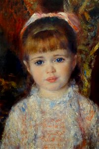 Pink and Blue, the Cahen d'Anvers Girls, by Pierre-Auguste Renoir, detail 1, 1881, oil on canvas - Museu de Arte de São Paulo - DSC07233