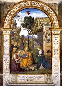 Pinturicchio - Adoration of the Christ Child - WGA17823. Free illustration for personal and commercial use.