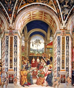 Pinturicchio - No. 8 - Pope Pius II at the Congress of Mantua - WGA17803. Free illustration for personal and commercial use.