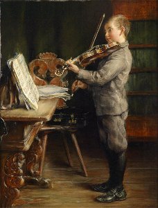 Otto Piltz Violine spielender Knabe