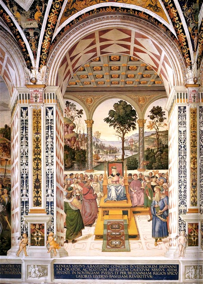Pinturicchio - No. 2 - Enea Piccolomini as an Ambassador to the Court of James I of Scotland - WGA17791