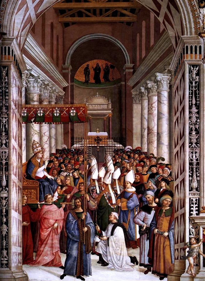 Pinturicchio - No. 7 - The Coronation of Enea Silvio Piccolomini as Pope Pius II (detail) - WGA17802