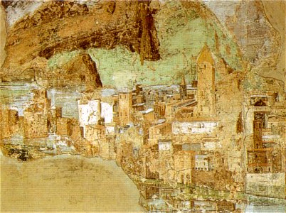 Pinturicchio, veduta di città, museo pio-clementino (1488-1490 circa)