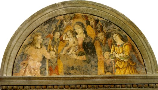 Pinturicchio, madonna col bambino e angeli, perugia, palazzo dei priori, sala dei catasti (1486)