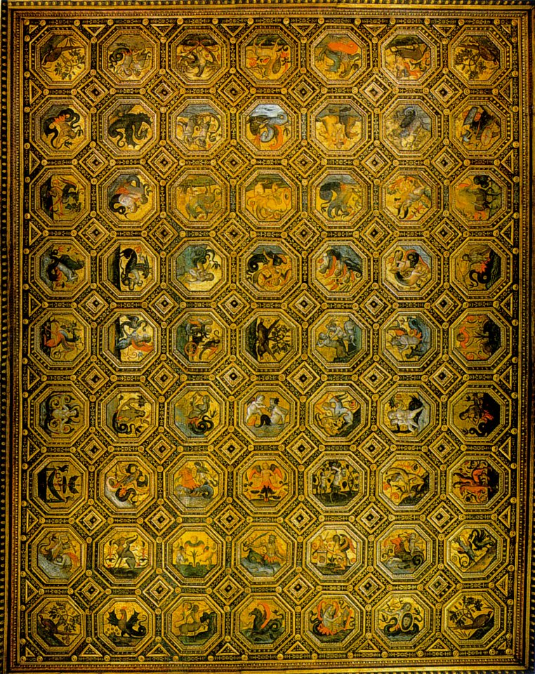 Pinturicchio, soffitto dei semidei, 1490, roma, palazzo dei penitenzieri