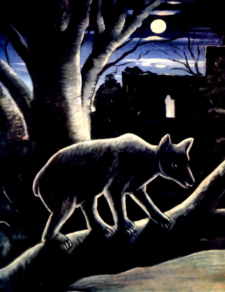 Pirosmani. A Fox in a Moon Night. Oil on oilcloth. State Art Museum of Georgia, Tbilisi, Georgia