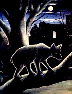 Pirosmani. A Fox in a Moon Night. Oil on oilcloth. State Art Museum of Georgia, Tbilisi, Georgia