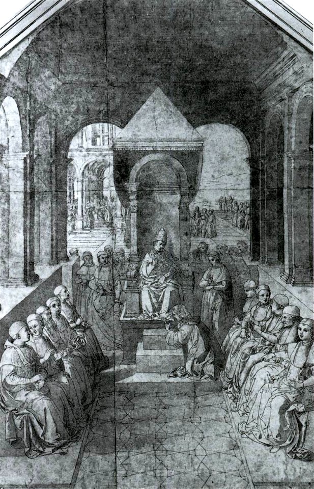 Pinturicchio - Homage to Pope Eugenius IV in the Name of Emperor Frederick III - WGA17795
