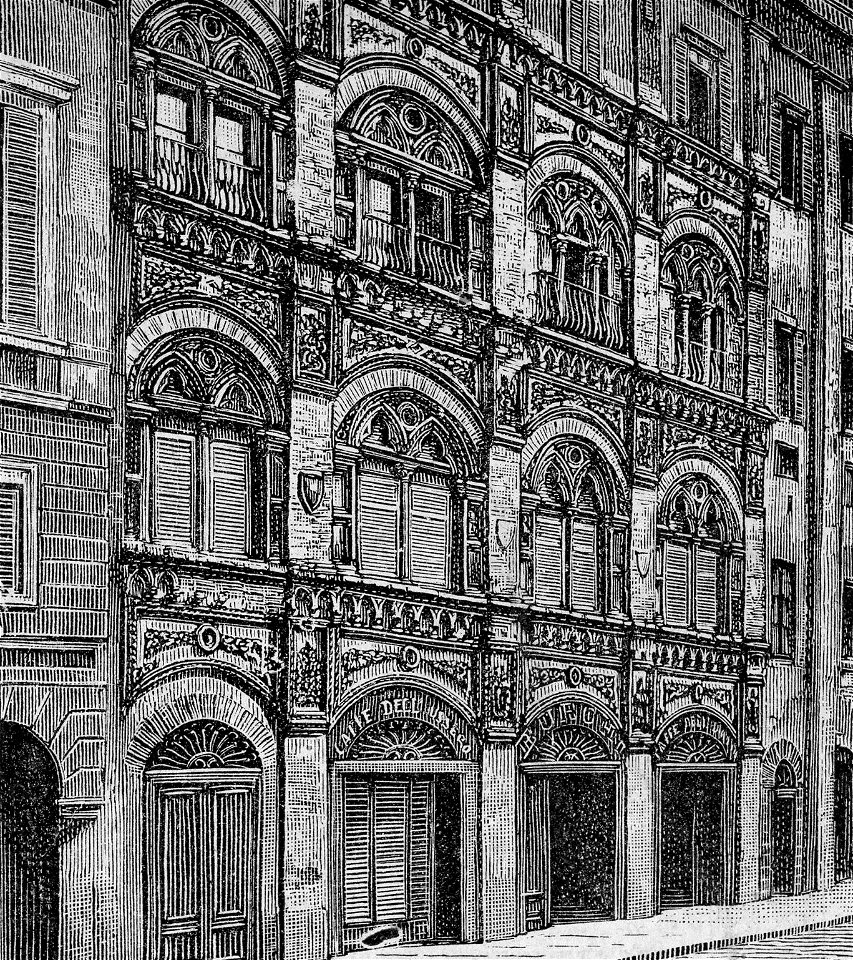Pisa Palazzo Agostini (xilografia)