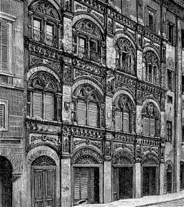 Pisa Palazzo Agostini (xilografia)