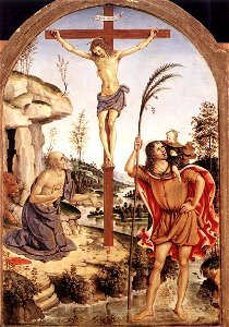 Pinturicchio - The Crucifixion with Sts Jerome and Christopher - WGA17829
