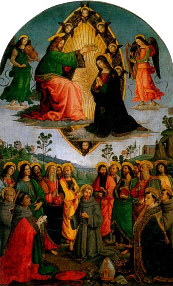Pinturicchio, incoronazione della vergine, 1503-1505, 330x200 cm, pinacoteca vaticana