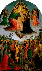 Pinturicchio, incoronazione della vergine, 1503-1505, 330x200 cm, pinacoteca vaticana