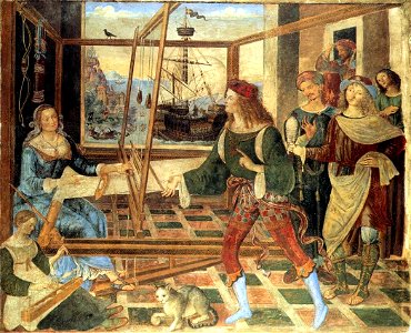 Pinturicchio - The Return of Odysseus - WGA17830. Free illustration for personal and commercial use.