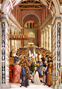 Pinturicchio - No. 7 - The Coronation of Enea Silvio Piccolomini as Pope Pius II - WGA17801. Free illustration for personal and commercial use.