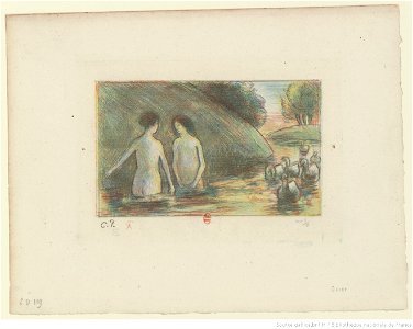 Pissarro - Baigneuses gardeuses d'oies, 9e état, btv1b69552682