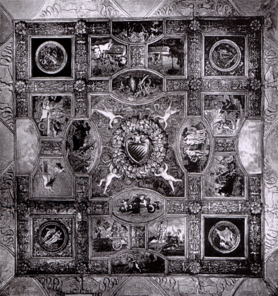 Pinturicchio, soffitto del palazzo di pnadolfo petrucci, 1508-1509, 482,2x495,9, MET, new york