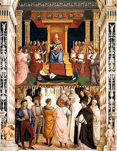 Pinturicchio - No. 9 - The Canonization of Catherine of Siena by Pope Pius II - WGA17805